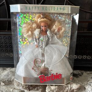 Barbie Holiday Decor Doll White and Silver Elegance